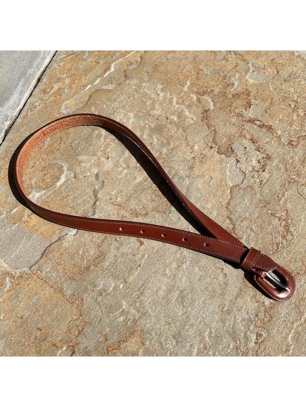 Vintage 90s Dark Brown Leather Belt Made in Italy